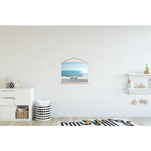 Zee - Koffiekopjes - Zomers textielposter latten blank klein -kinderkamer
