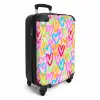 Kleurrijk hartjespatroon op pastelroze NBS - Handbagage koffer - Kinderen Unisex middel -productfoto_3d