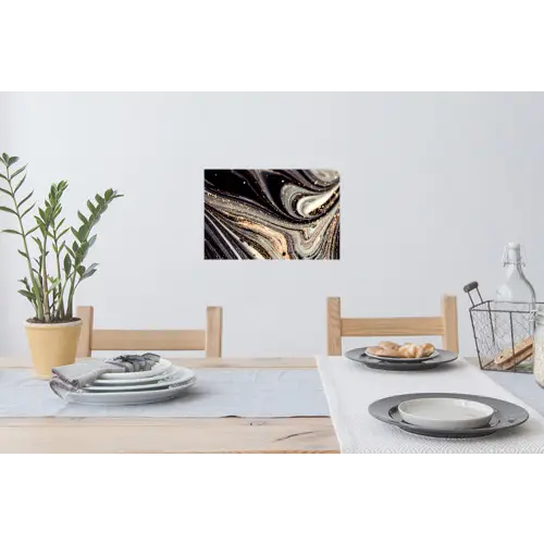 Marmerlook - Zwart - Goud - Wit - Glitter - Marmer Muursticker klein -eettafel