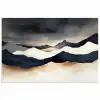 Bergen - Donkerblauw - Landschap poster papier klein -3d