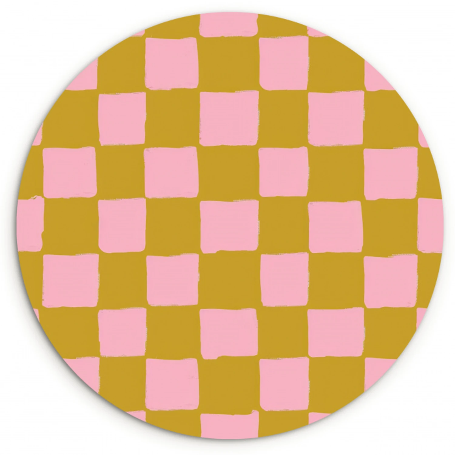 Patroon - Vierkant - Roze Wandcirkel kunststof plaat 5mm dik klein 188 -3d