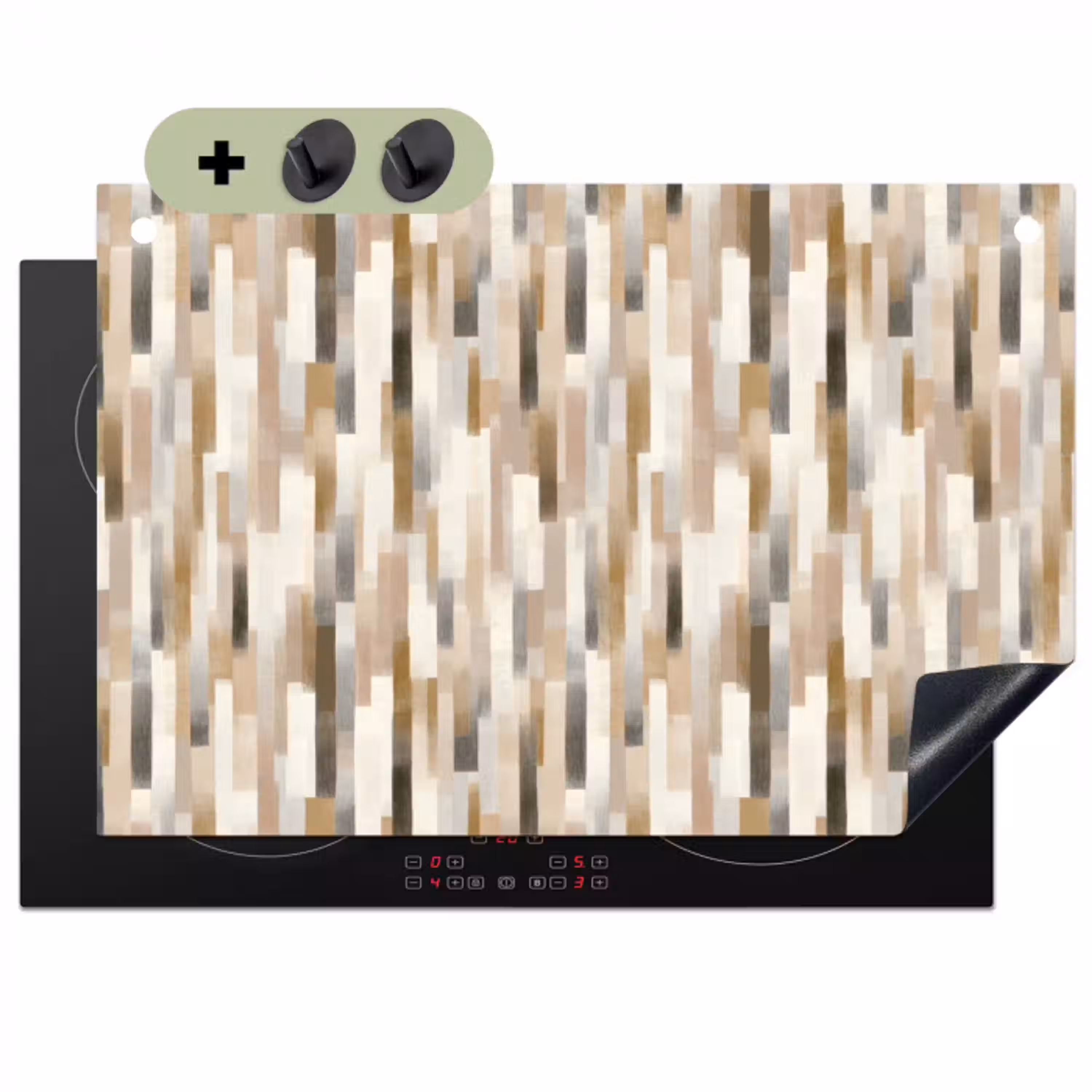 Abstract - Patroon - Kwaststreken Inductie beschemer met haakjes klein 777 -3d