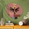 Illustratie - Vogel - Vlakken - Kleurrijk Wandcirkel Organisch Aluminium middel -sfeer2