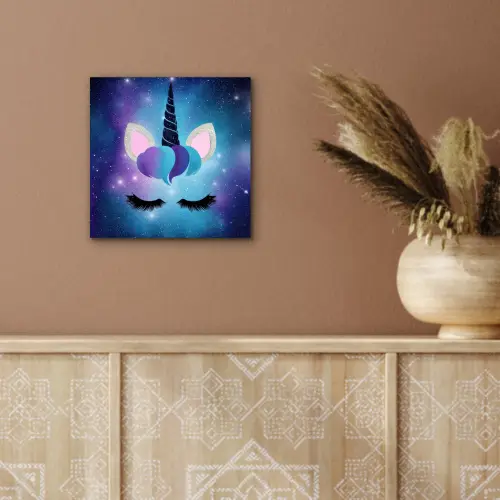 Eenhoorn - Sterren - Magisch - Blauw aluminium wit klein -sfeer4