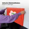 Ciao bella - Tekstwolk - Strepen - Oranje Inductie beschemer met haakjes klein -ky-ophangen-de