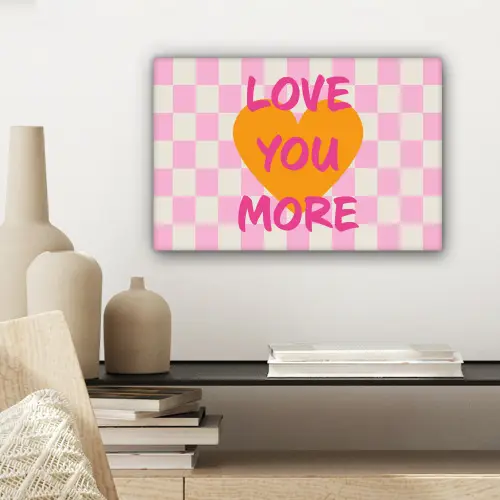 Valentijn - Love - Roze - Oranje canvas 2cm klein -sfeer6