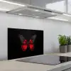 Vlinder - Rood - Contrast keuken achterwand spatscherm klein -3d_schuin