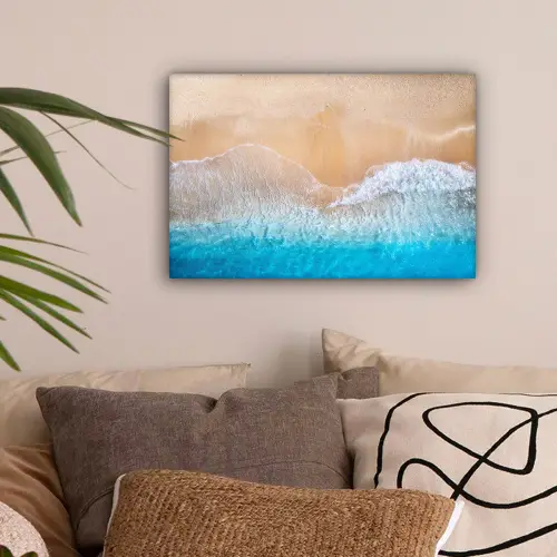 Strand - Zee - Zand - Zomer - Blauw - Golven canvas 2cm klein -sfeer1