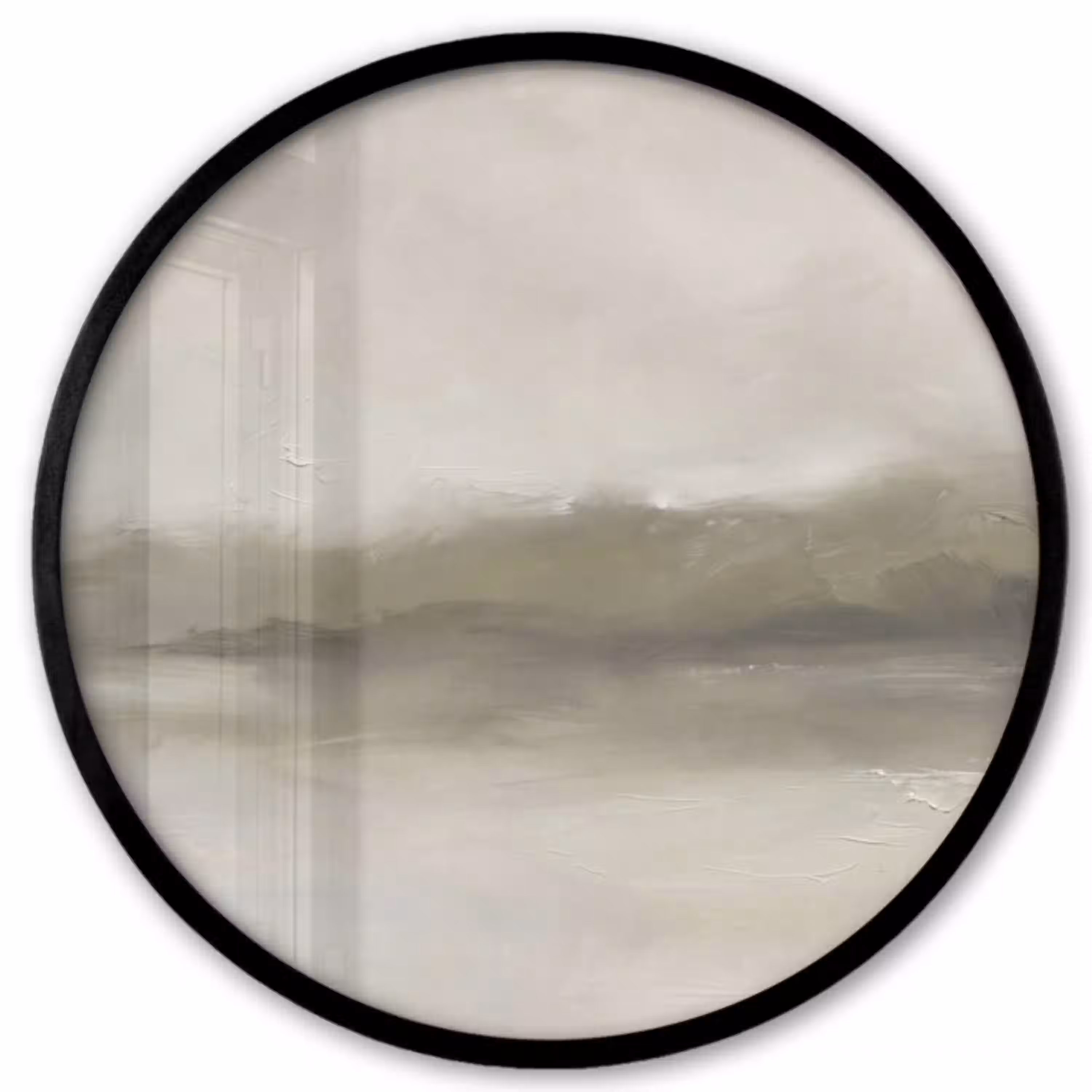 Abstract - Landschap - Nevel - Modern - Grijs Fotolijst rond zonder passe partout klein -3d