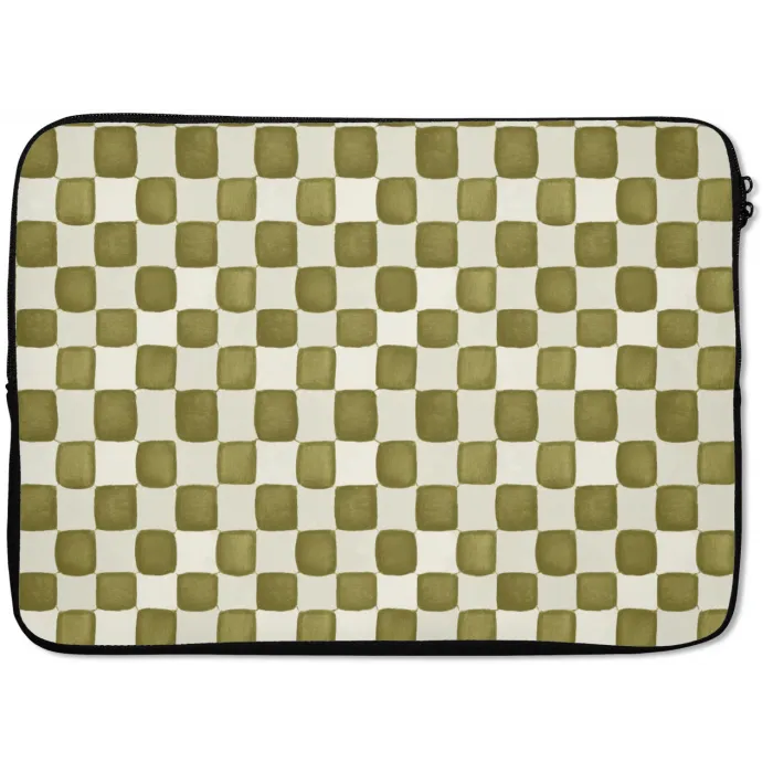 Schaak - Patroon - Groen laptophoes neopreen klein 279 -zkaufland3dotto