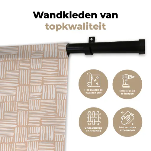 Strepen - Patroon - Terracotta Wandkleed katoen klein 269 -sfeer2