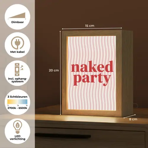 Tekst - Modern - Strepen Light Box met kabel (Tafellamp) klein -USP_NL