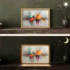 Modern - Oranje - Grijs - Kunst Light Box met kabel (Tafellamp) klein -sfeer3