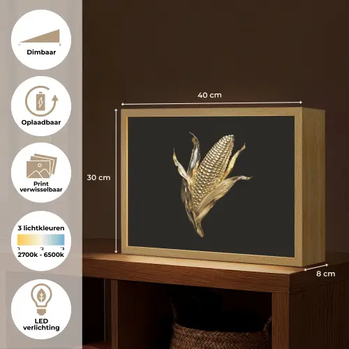 Mais - Eten - Goud - Zwart Light Box met batterij (Wandlamp) middel -USP_websiteoverzichtNL