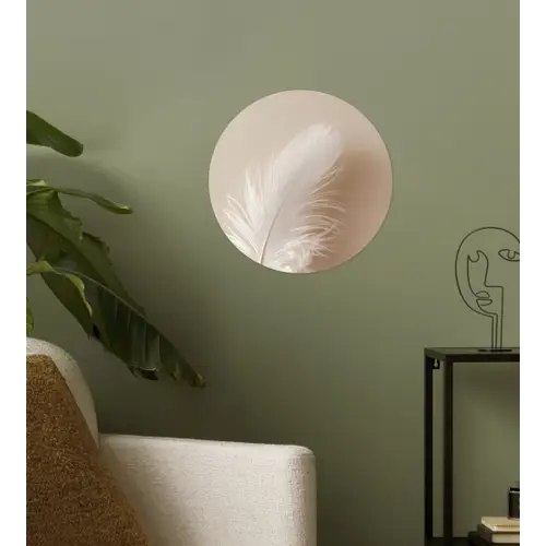 Veer - Minimalistisch - Roze Wandcirkel behangsticker klein -sfeer2