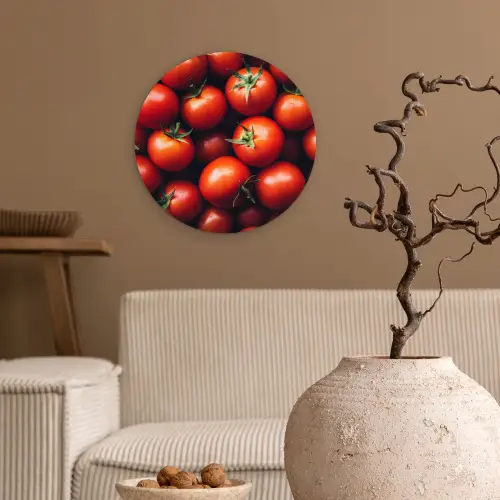 Groente - Rood - Tomaten Wandcirkel plexiglas klein -sfeer1