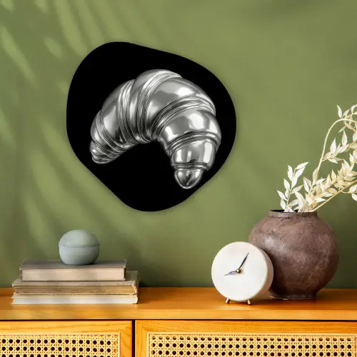 Croissant - Metaal - Zilver Wandcirkel Organisch Forex 3mm klein -sfeer2