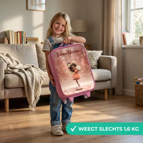 Fee met madeliefjes Kinderkoffer - Roze klein -sfeer2_NL