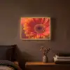 Oranje - Gerbera - Intens Light Box met batterij (Wandlamp) middel -sfeer4