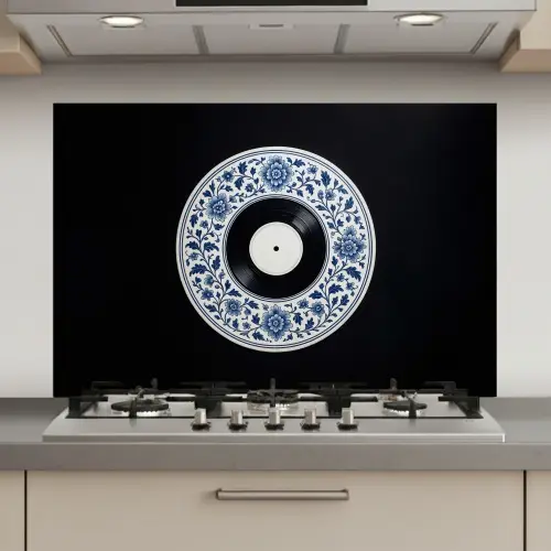 Vinyl - LP - Delfts Blauw - Muziek keuken achterwand spatscherm klein -3d_website