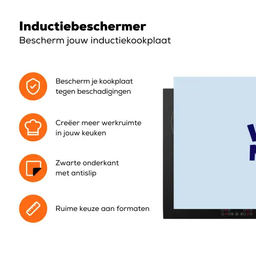 Why not - Blauw - Licht blauw - Quote Inductie beschermer vinyl 3mm klein -zzzzzzz-td-ups