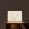 Eenhoorn - Bloemen - Beige Light Box met batterij (Wandlamp kind) middel -sfeer1_kind