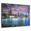 New York - Skyline - Stad - Kleuren Textielframe zwart klein -3d