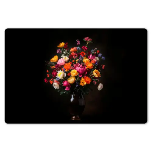 Kleurrijk - Boeket - Vaas - Donkerbruin Placemat vinyl groot -zzsfeer1_Kitchenyeah-website