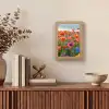Bloemen - Klaprozen - Kleurrijk - Natuur Light Box met kabel (Tafellamp) klein -sfeer2