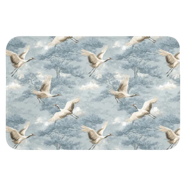WC Mat - Wolken - Kraanvogels - Blauw