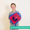 Voetbalvibes - Verf - Blauw - Rood Kinderrugzak - Blauw middel -sfeer1_NL