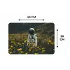 Astronaut - Bloemen - Veld - Geel Placemat vinyl groot -specs