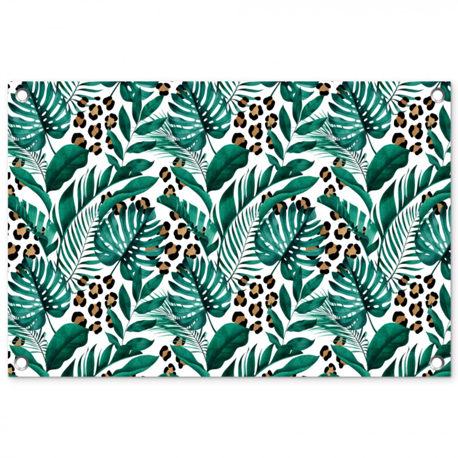 Dierenprint - Panter - Bladeren - Tropisch - Jungle tuinposter los doek klein -3d