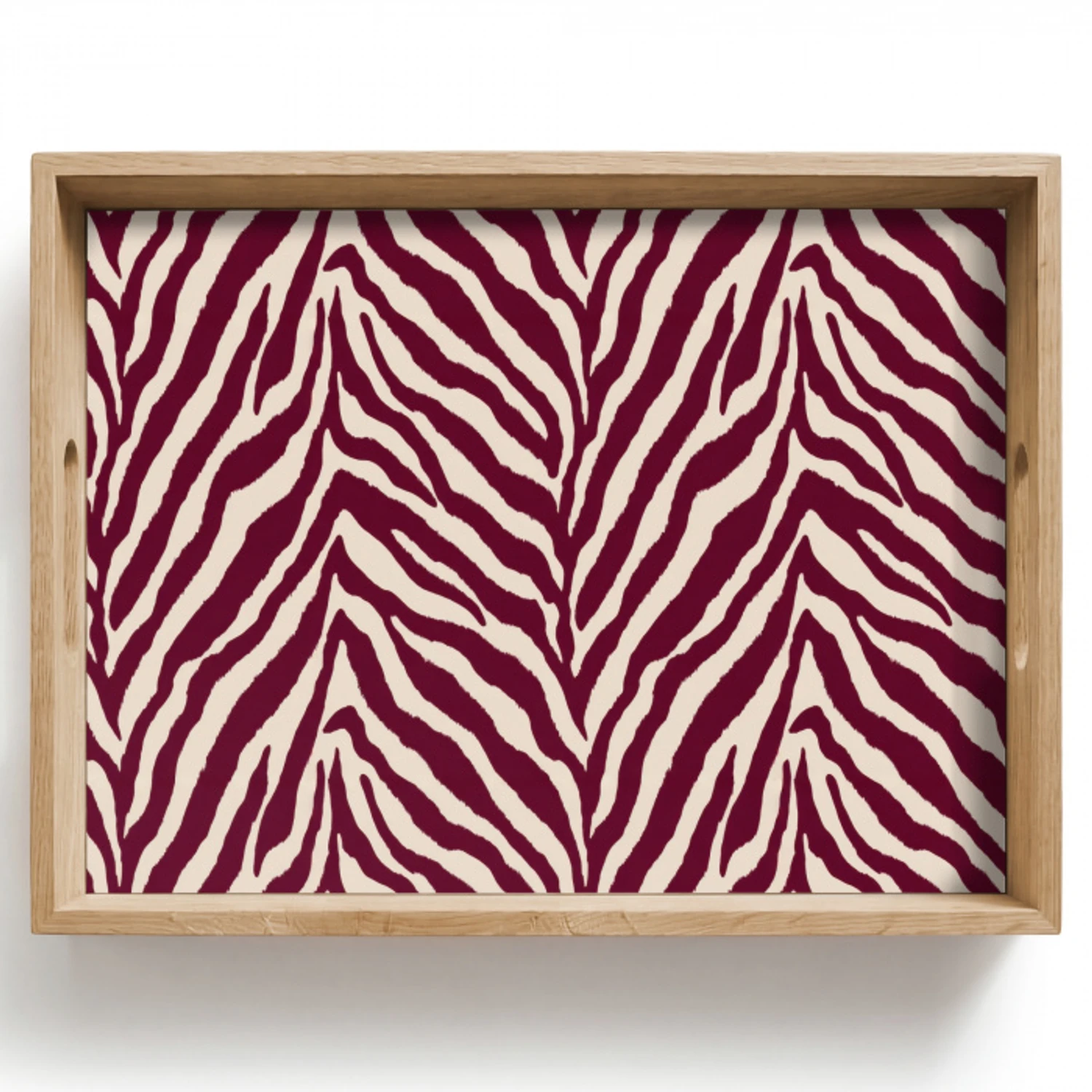 Zebra - Motief - Bordeaux - Rood Dienblad Rechthoek middel 911 -z3d_shopping