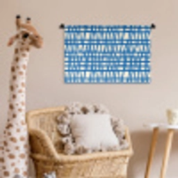 Ruitpatroon - Blauw - Crème Wandkleed katoen klein 269 -wsfeer5_kind