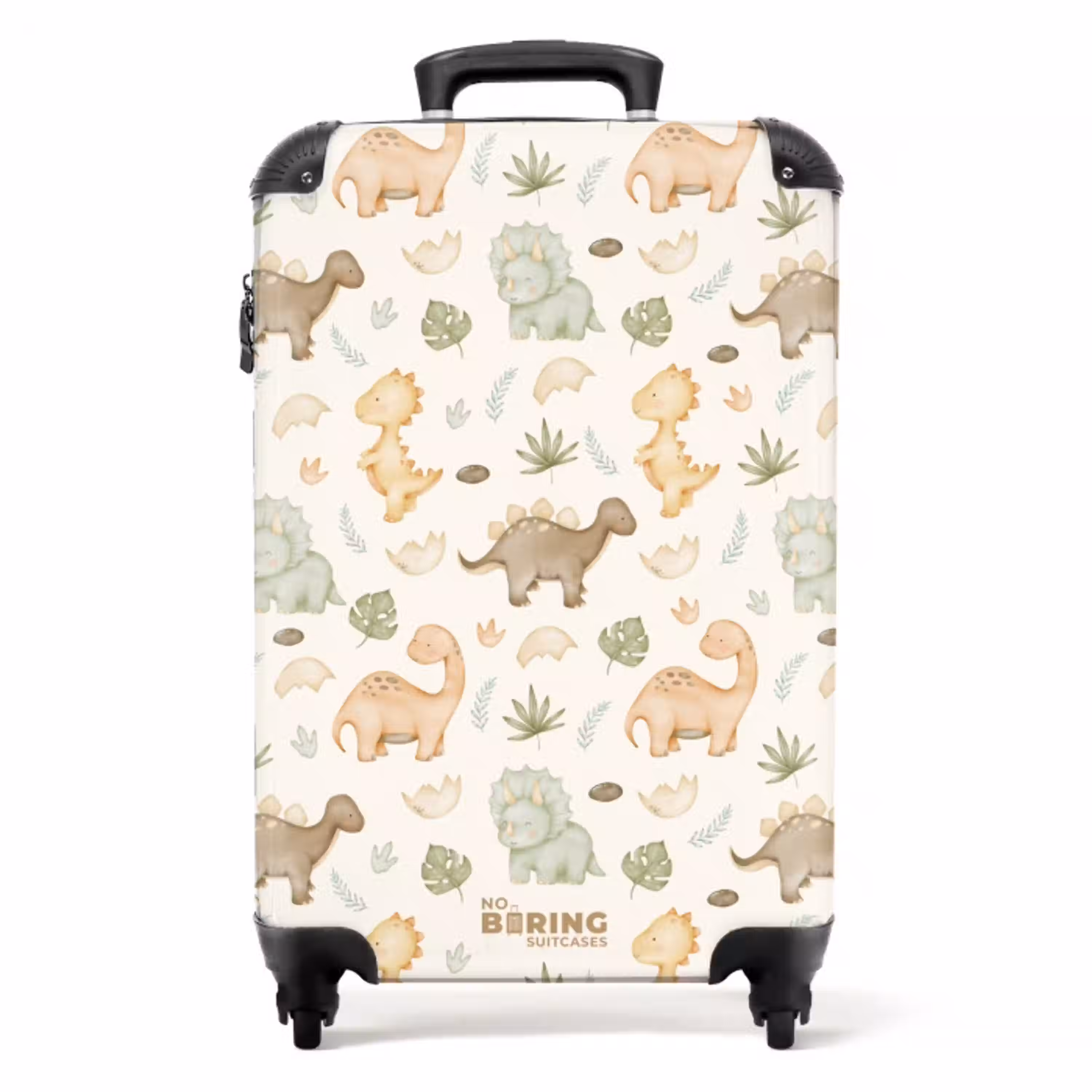 Dino patroon in pastelkleuren NBS - Handbagage koffer - Volwassenen Unisex middel -productfoto_recht