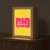 Dream big - Geel - Roze Light Box met kabel (Tafellamp) klein -z3d_website