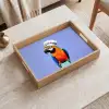 Papegaai - Koksmuts - Vogel - Leuk Dienblad Rechthoek middel -sfeer1