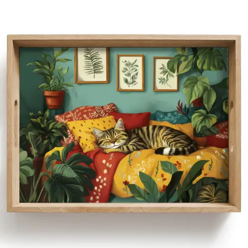 Kat - Planten - Groen Dienblad Rechthoek middel -z3d_shopping