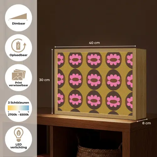 Grafisch - Patroon - Kleurrijk Light Box met batterij (Wandlamp) middel 907 -USP_websiteoverzichtNL