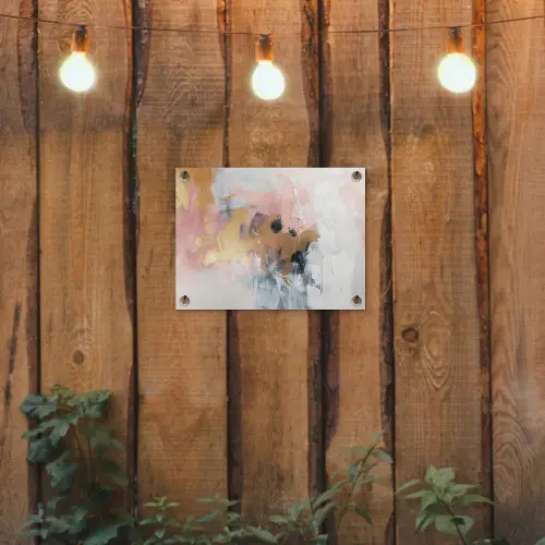 Abstract - Pastel kleuren - Goud - Modern - Aesthetic tuinposter los doek klein -sfeer1
