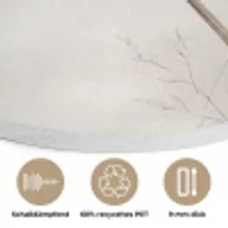 Vlinder - Bloem -Natuur - Beige Akoestische PET Vilt - Rond klein -closeup_DE