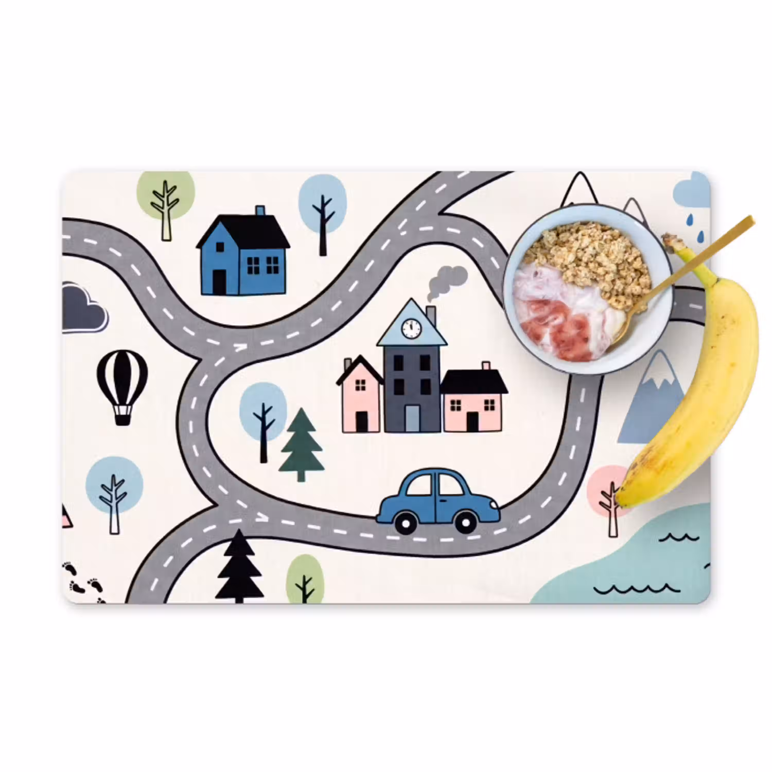 Kaart - Stad - Kindvriendelijk Placemat vinyl groot -zzzproduct_Kitchenyeah-website