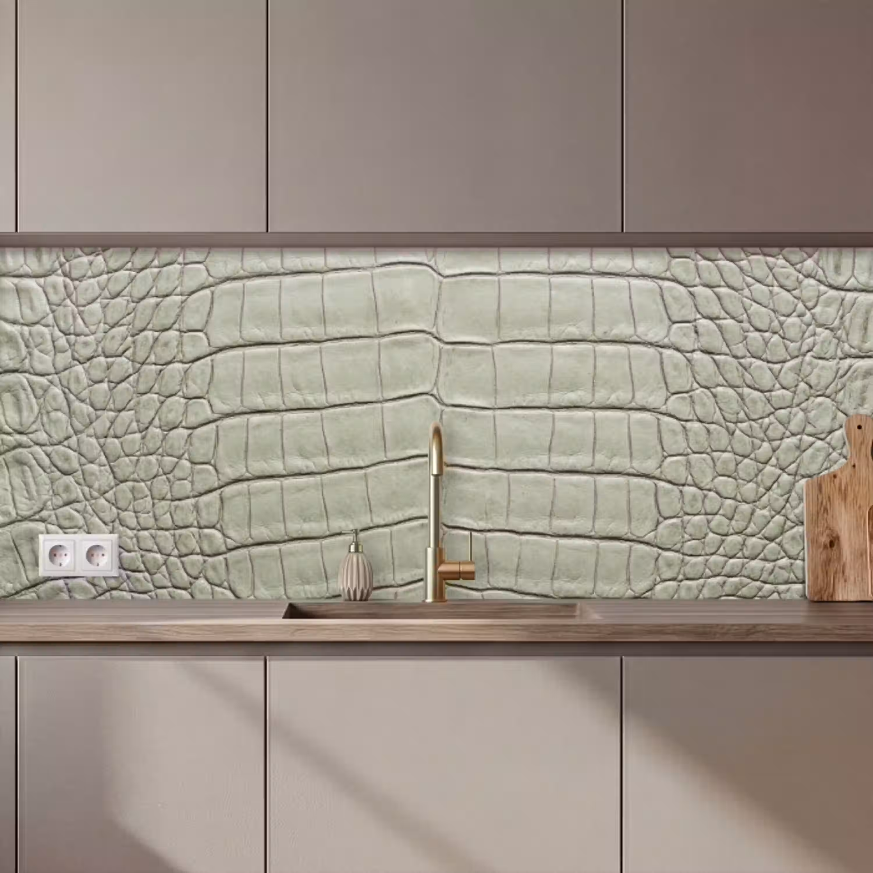 Krokodillenleer - Schubben - Groen keuken achterwand 2 middel zz_3dshopping
