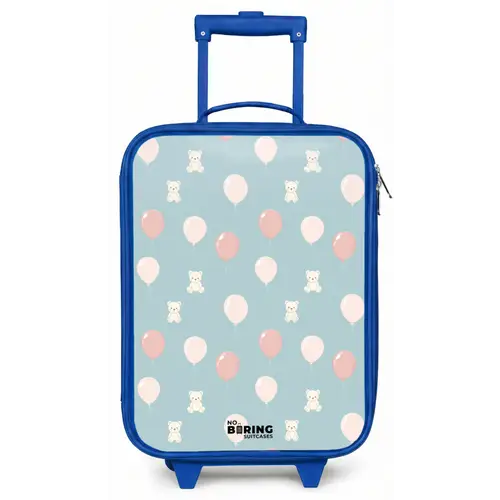 Beertjes in luchtballonnen tussen wolken en ballonnen Kinderkoffer - Blauw klein -zz3dotto