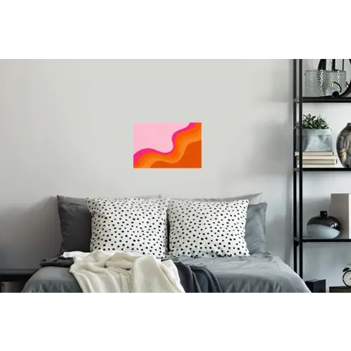 Retro - Waves - Kleurrijk Muursticker klein -slaapkamer