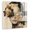 Gezicht - Bloemen - Zwart - Vrouw plexiglas 5mm klein -zzzproduct_nieuw