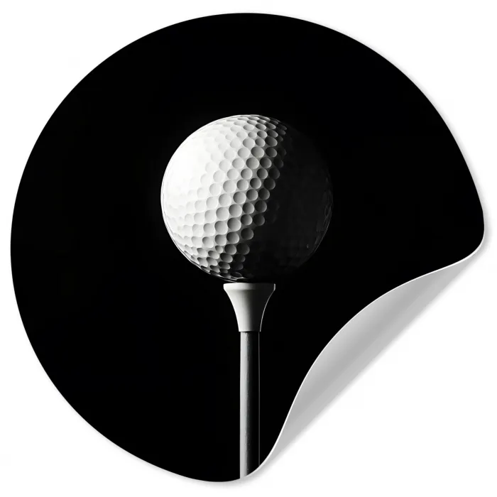 Golfbal - Minimalistisch - Wit Wandcirkel behangsticker klein -3d