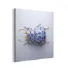 Kever - Delfts  - Blauw - Goud aluminium wit klein -3d