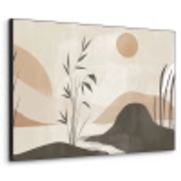 Japandi - Landschap - Beige Textielframe zwart klein -3d